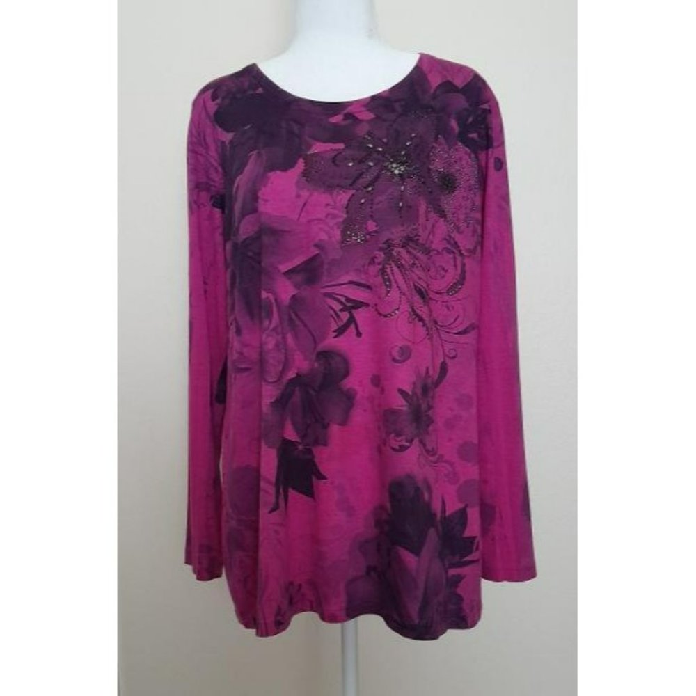 California Bloom Dressy Sweater Top Size XL